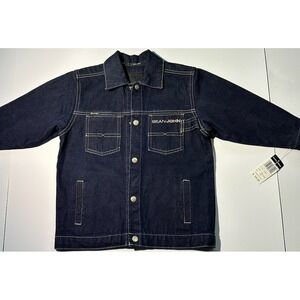 Sean John LOGO Boys Denim Jacket Dark Rinse SZ 4
